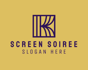 Interior Curtain  Letter K logo design