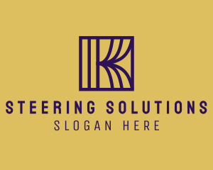 Interior Curtain  Letter K logo design