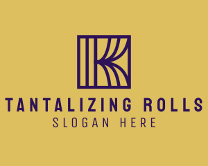 Interior Curtain  Letter K logo design