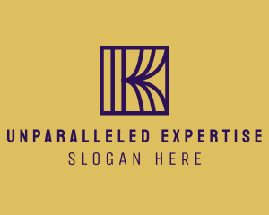 Interior Curtain  Letter K logo design