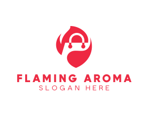 Flaming Shopping Bag logo