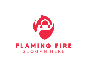 Flaming Shopping Bag logo design