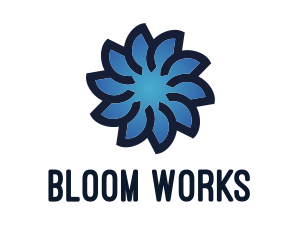 Gradient Blue Flower logo design