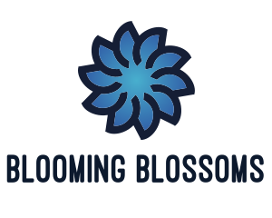 Gradient Blue Flower logo design