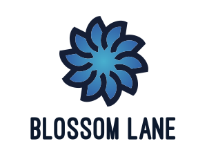 Gradient Blue Flower logo design