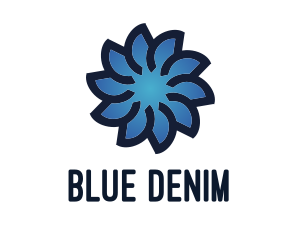 Gradient Blue Flower logo design