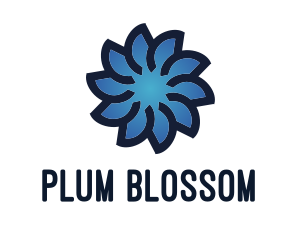 Gradient Blue Flower logo design