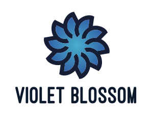 Gradient Blue Flower logo design