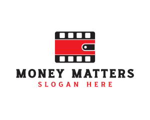 Money Wallet Filmstrip logo design