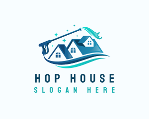 Cleaning Power Washing House logo design