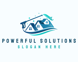 Cleaning Power Washing House logo design