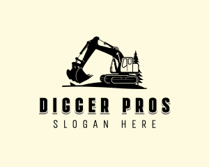 Construction Mining Excavator  logo design