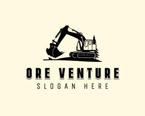 Construction Mining Excavator  logo design