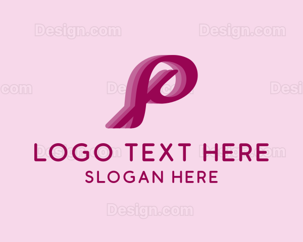 Feminine Cursive Letter P Logo