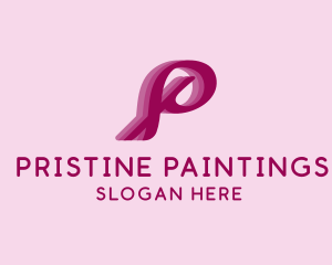 Feminine Cursive Letter P  logo design