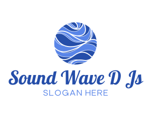 Round Abstract Wave Planet logo design