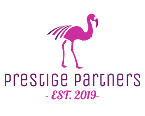 Pink Flamingo Bird logo design