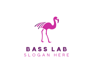 Pink Flamingo Bird logo design