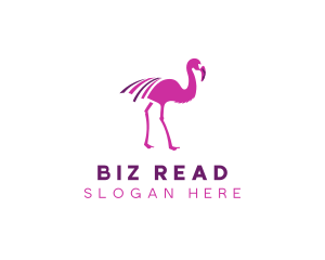 Pink Flamingo Bird logo design