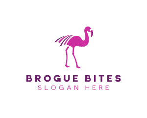 Pink Flamingo Bird logo design