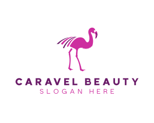 Pink Flamingo Bird logo design