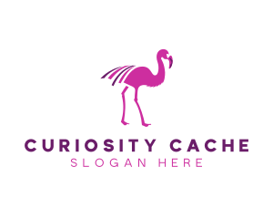 Pink Flamingo Bird logo design