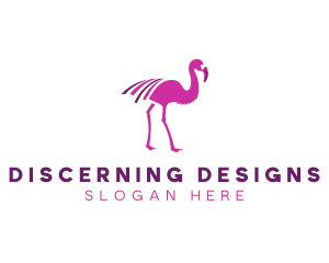 Pink Flamingo Bird logo