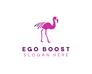 Pink Flamingo Bird logo design