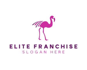 Pink Flamingo Bird logo design