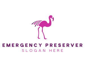 Pink Flamingo Bird logo design