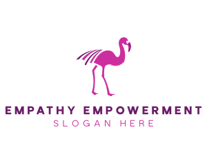 Pink Flamingo Bird logo design