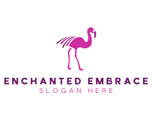 Pink Flamingo Bird logo design