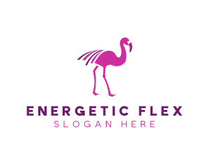 Pink Flamingo Bird logo design