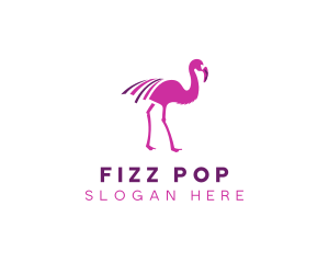 Pink Flamingo Bird logo design