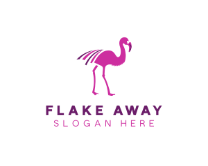 Pink Flamingo Bird logo design