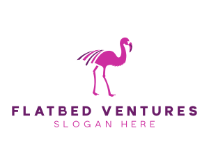 Pink Flamingo Bird logo design