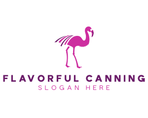 Pink Flamingo Bird logo design