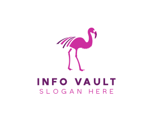 Pink Flamingo Bird logo design