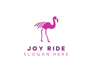 Pink Flamingo Bird logo design