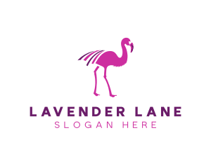 Pink Flamingo Bird logo design