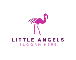 Pink Flamingo Bird logo design