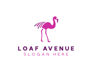 Pink Flamingo Bird logo design