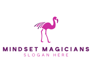 Pink Flamingo Bird logo design