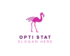 Pink Flamingo Bird logo design