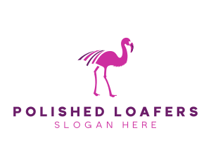 Pink Flamingo Bird logo design