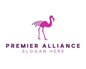 Pink Flamingo Bird logo design