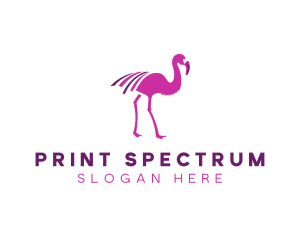 Pink Flamingo Bird logo design