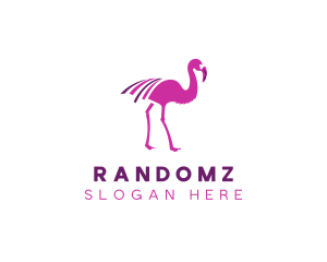 Pink Flamingo Bird logo design