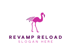 Pink Flamingo Bird logo design