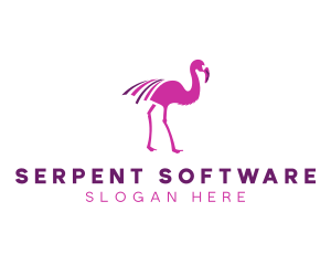 Pink Flamingo Bird logo design